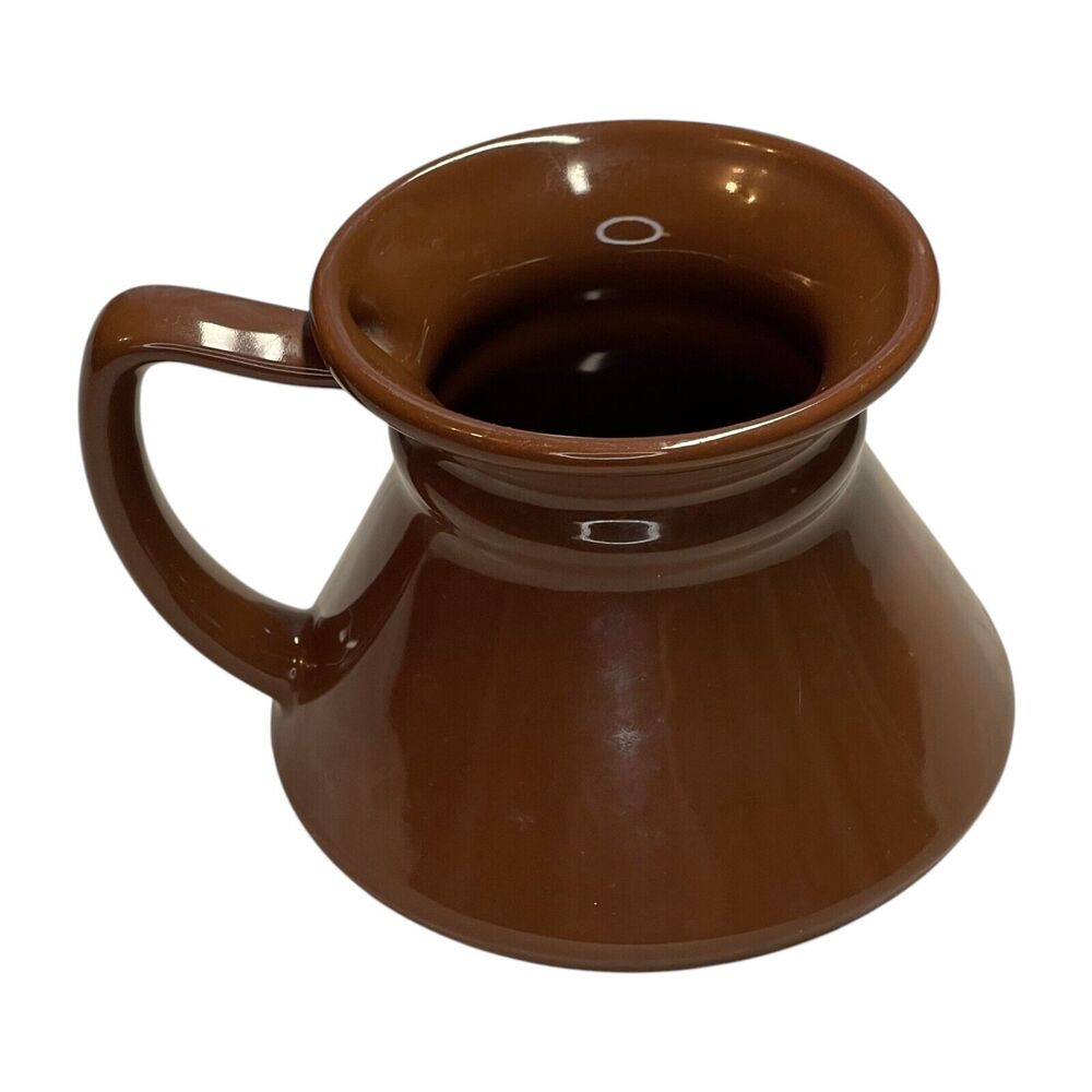 Brown Handmade Ceramic Pottery Handle Round Hot or Cold Coffee/Tea Cup 4" Tall - Picture 3 of 7